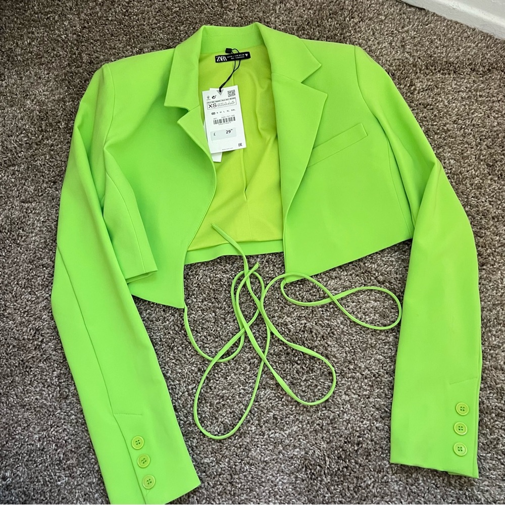Brand New Neon Green Blazer from Zara London
